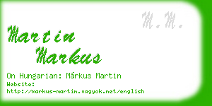 martin markus business card